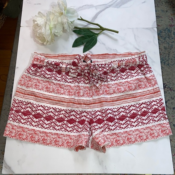 Ann Taylor LOFT Paper Bag Linen Blend Shorts size 14 - Picture 1 of 17